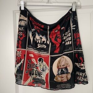 Baddies Horror Movie Print Skirt